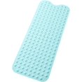 thumbnail image 1 of CPDD Extra-Long Non-Slip Bathtub & Shower Mat 39\u201dx16\u201d (Smooth/Non-Textured Tubs Only) Safe, Clean, Machine-Washable, Superior Grip&Drainage, Vinyl, Opaque Aqua/Blue-Green, 1 of 5