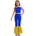 thumbnail image 1 of Hansber Combinaisons de Danse Disco Sans Manches à Sequins pour Filles Enfants Col Rabattu Fermeture Éclair Bleu 14, 1 of 5