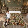 thumbnail image 2 of meiyoeat Woodland Camo Dinosaur Full Size Comforter Sets for Kids Boys, Cartoon Dino Wildlife Bedding Comforter Set, Brown Green, Black Reversible, 3pcs, 1 Comforter and 2 Pillowcases, 2 of 6
