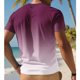 thumbnail image 4 of Tops para hombre, blusas y camisas de manga corta con cuello redondo para hombre, blusa informal de verano para hombre, blusa de manga corta con degradado y cuello redondo, blusa de poliéster para hom, 4 of 4