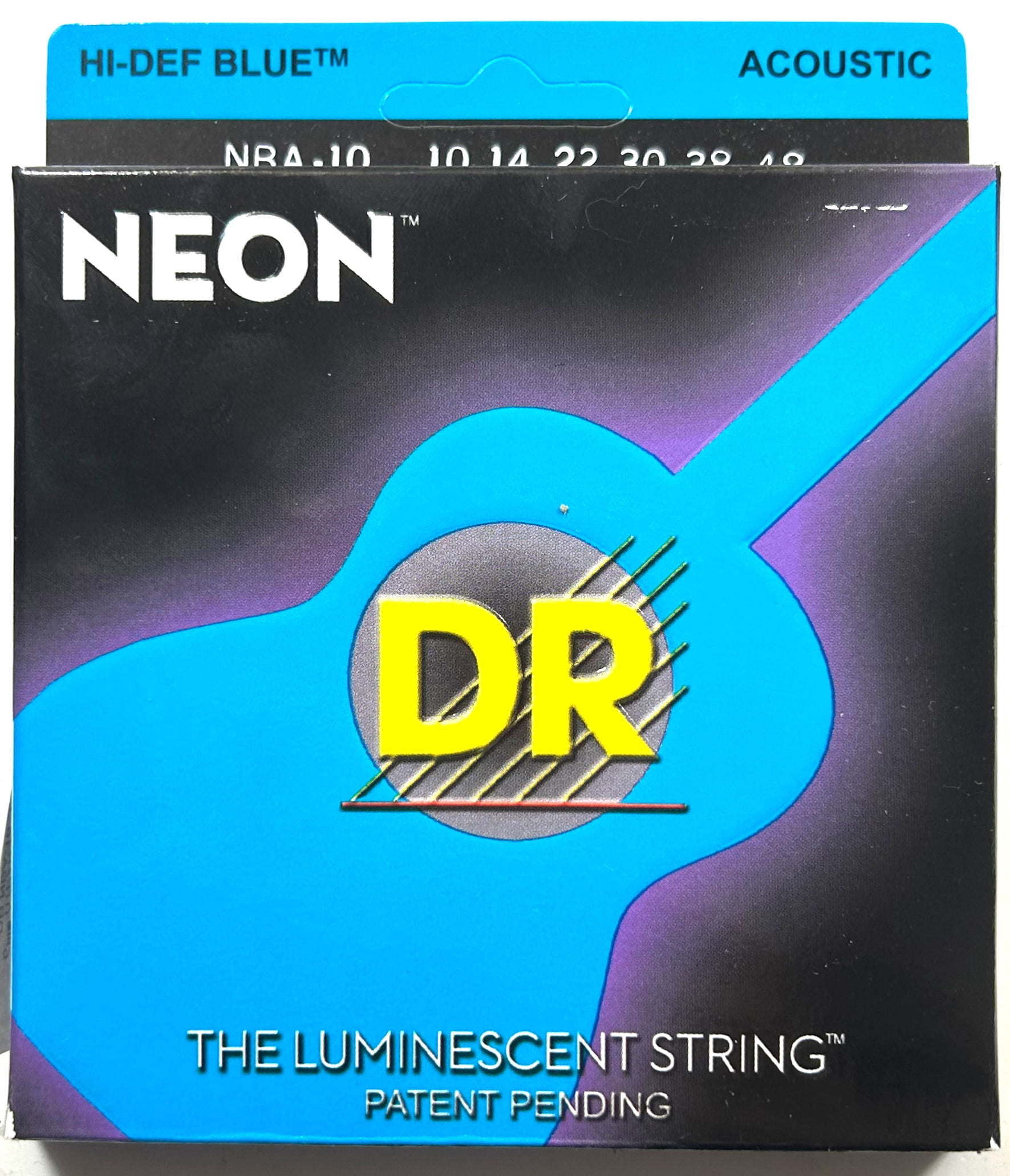 DR Guitar Strings Acoustic 5 Sets Neon Blue Light 10-48 Luminescent