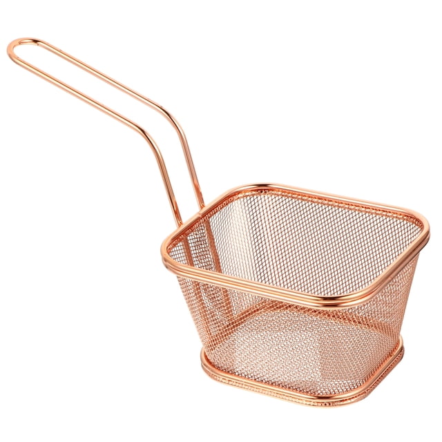 1 cesta para freír, cesta para papas fritas, colador, cesta de acero inoxidable