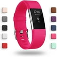thumbnail image 1 of Bandes de Remplacement Compatibles pour Fitbit Charge 2, Édition Classique & Spéciale Bracelets de Sport Ajustables (Rose Rouge, G), 1 of 7