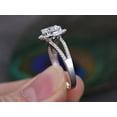 thumbnail image 3 of Unique 2.00 Ct Round cut Halo Moissanite Diamond Wedding Ring with 18k Gold Plating, 3 of 5