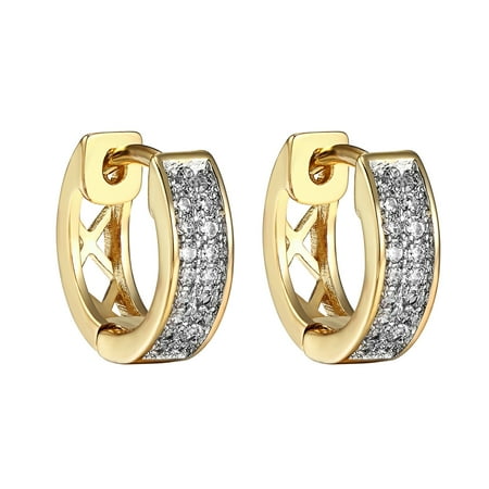 Cer Set Hoop Earrings Lab Created Cubic Zirconias 14k Yellow Cer Set Hoop Earrings Lab Created Cubic Zirconias 14k Yellow Gold Finish Huggies Men Womens