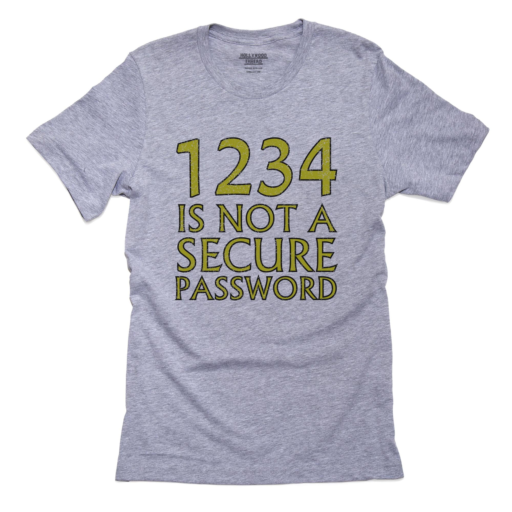 1234 Is Not A Secure Password PC IT Support Men s Grey T Shirt