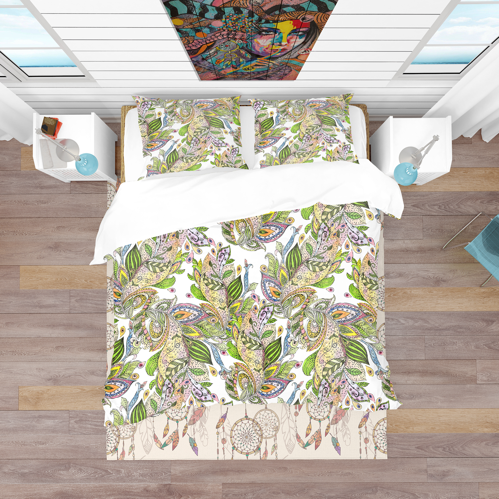 Designart 'Texture Watercolor Abstract Pattern' Bohemian & Eclectic Duvet Cover Set