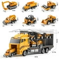 thumbnail image 2 of RUVINCE Toddler Toys for 3-9 Years, Die-cast Construction Car Carrier Set with Play Mat, 2 of 6