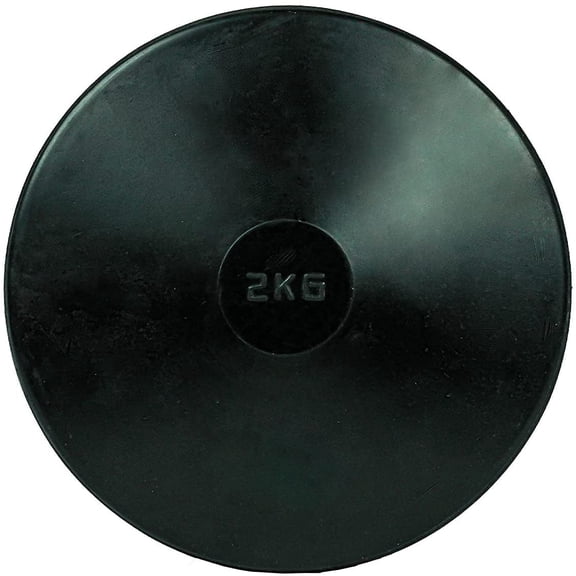 Cannon Sports Black Rubber Discus - Rubber Practice Discus for All Skill Levels - Center-Weighted for Developing Technique & Balance - Perfect for Indoor & Outdoor Training (2kg, Black)