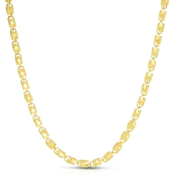 Floreo 10k Yellow Gold 4mm Solid Turkish Rope Chain Necklace