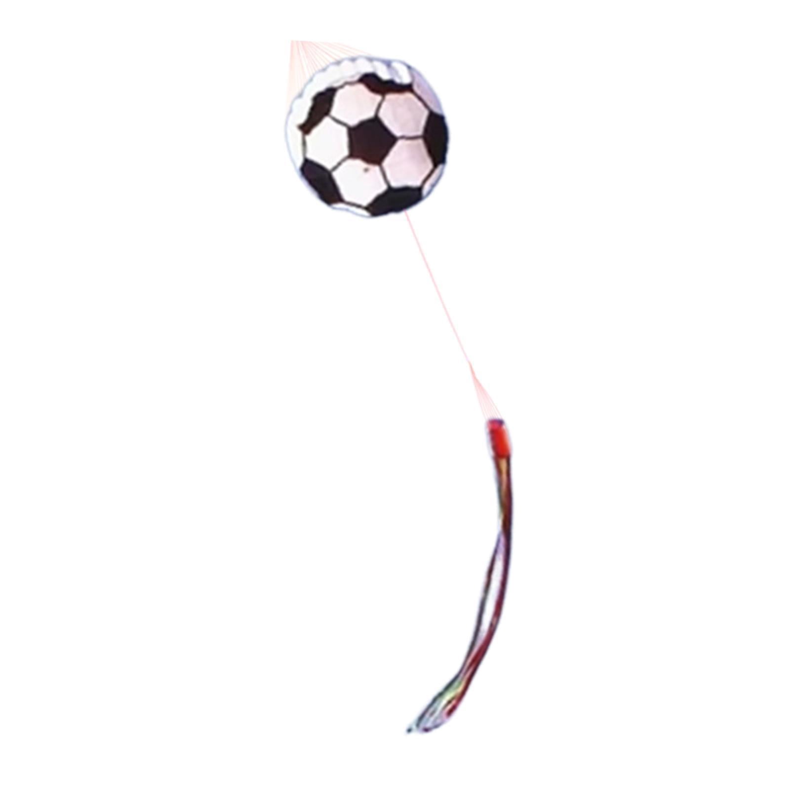 funtasica Football Ball Kite Large Size Easy Control with 100 M Line Leisure Sports Flying Toy for Park Trips Backyard Garden Beginners White
