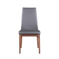 thumbnail image 2 of Milan Rosa Walnut Veneer/Gray PU Contour Back Side Chair w/ Wood Base (Set of 2), 2 of 8