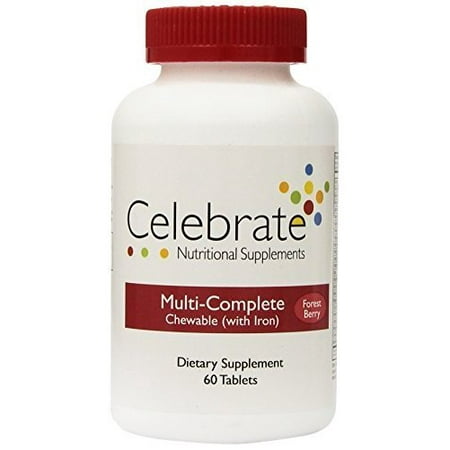Celebrate Multi-Complete (w/iron) chewable Forest Berry 60 (Best Mens Chewable Multivitamin)