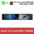 thumbnail image 3 of ZWNAV Dual 12.3 inch Screen Car Radio For Lexus RX 300/330/350 2003-2009 Android GPS Navigation Multimedia Video Player Stereo Receiver Head Unit, 3 of 15