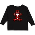 thumbnail image 3 of Inktastic Buffalo Plaid Gingerbread Man Boys or Girls Long Sleeve Toddler T-Shirt, 3 of 5