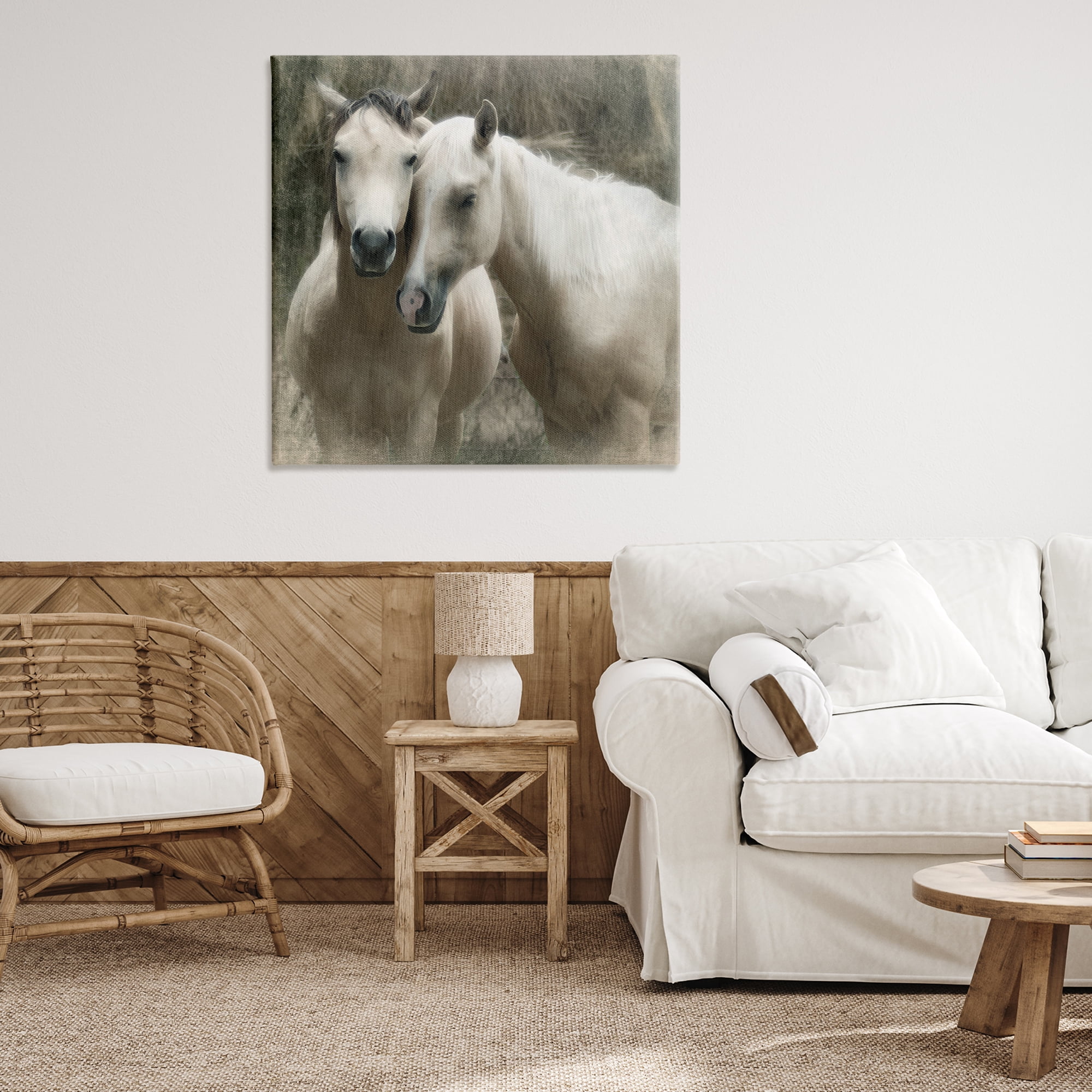 Stupell Industries Snuggling Horses on Farm Animals & Insects Painting Gallery Wrapped Canvas Art Print Wall Art, 36 x 36