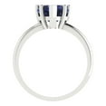 thumbnail image 4 of Solitaire Engagement Ring for Women - 2ct Simulated Blue Sapphire in 14K White Gold Promise Ring, 4 of 5