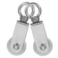 thumbnail image 2 of Miangastore 2 Pcs Poulie Lourde en Acier Inoxydable Petite Poulie Corde de Levage Roues de Piste, 2 of 9
