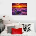 thumbnail image 4 of COMIO  Lavender Field Wall Art Purple Flower Canvas Picture Prints Sunrise Sunset Artwork Bathroom Bedroom Decor, 4 of 4