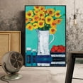 thumbnail image 2 of IDEA4WALL Framed Canvas Wall Art Minimalist Yellow Poppy in White Vase Painting Prints for Modern Home Decoration Ready to Hang - 16x24 inches, 2 of 4