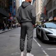 thumbnail image 6 of MLQIDK Men's 2 Piece Set Workout Gym Track Suits Big and Tall Fleece Hoodie and Cargo Sweatpants Athletic Winter Casual Sweatsuits Jogging Suit Lounge Outfit Army Green 2XL, 6 of 6