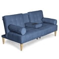thumbnail image 4 of Sofá Cama Makora Modelo Zambroni con Portavasos de Velvet Azul, 4 of 10