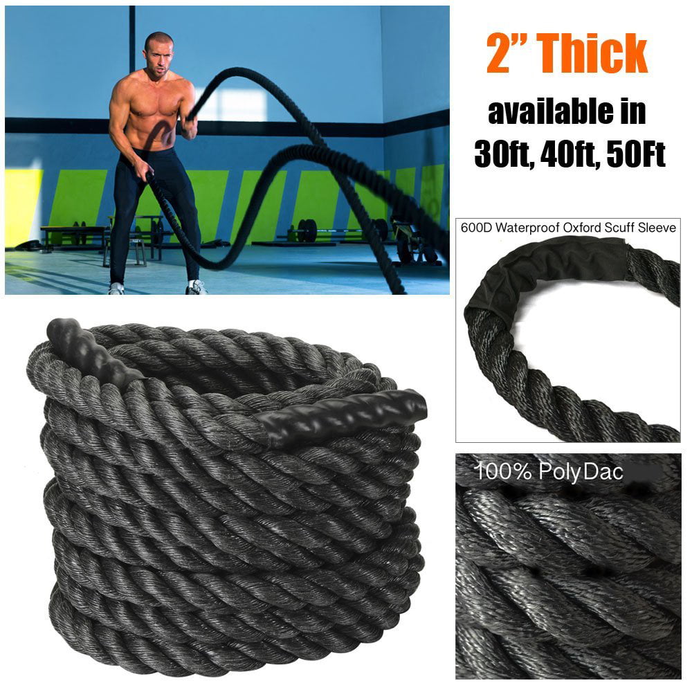 Battle/Exercise MMA Rope 2" inch  x 30 ft Polydac Undulation/Workout /Crossfit 
