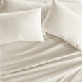 thumbnail image 5 of Twin, Ivory Solid Microfiber 6 Piece Bed Sheet Set, by Noble Linens, 5 of 11