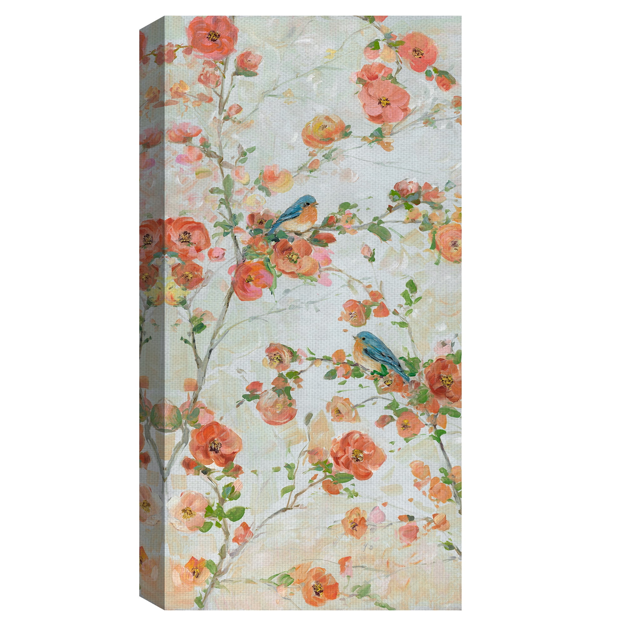 Masterpiece Art Gallery Bluebirds & Blossoms By Sally Swatland Canvas Art Print 24" x 48"