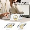 thumbnail image 3 of VENINGO Magnetic Phone Ring Holder for Mag-Safe, Cute Glitter Magnet Finger Ring Grip Stand Holder, Fit for iPhone 17 16 15 14 13 12, Pro, Pro Max, Plus, Mag-Safe Accessories, Gold, 3 of 8