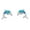Blue, variant on Pink Simulated Opal Dolphin Stud Earrings Rose Gold-Tone Plated Sterling Silver