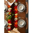 thumbnail image 2 of Fall Maple Leaf Burlap-Cotton Table Runner 36 Inches Long,Red Orange Botanical Farmhouse Farmhouse Table Runners,Outdoor Dining Tablecloths Decor for Baby Shower Party Wedding 13x36, 2 of 9