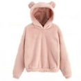 thumbnail image 3 of Otoño Invierno sudaderas con capucha de mujer de invierno de manga larga con orejas de conejo sudadera Linda felpa cálida Casual Sudadera con capucha Tops, 3 of 5