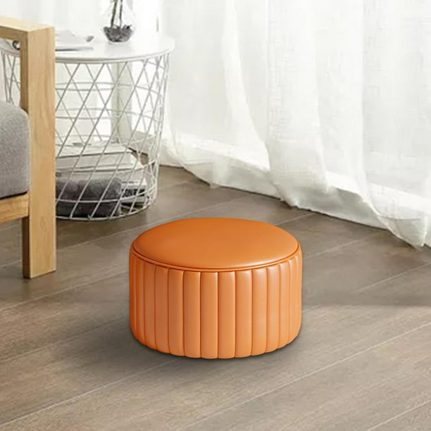 Low Stool Foot Stool Seat Chair Soft Foot Stool for Living Room Doorway Kids orange