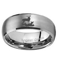thumbnail image 2 of Tungsten Deer Hunting 8mm Brushed Gray Dome Polished Edges Men Ring, 2 of 2