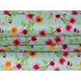 thumbnail image 4 of oneOone Velvet Pastel Mint Fabric Leaves & Flowers Floral Sewing Material Print Fabric By The Yard 58 Inch Wide, 4 of 5