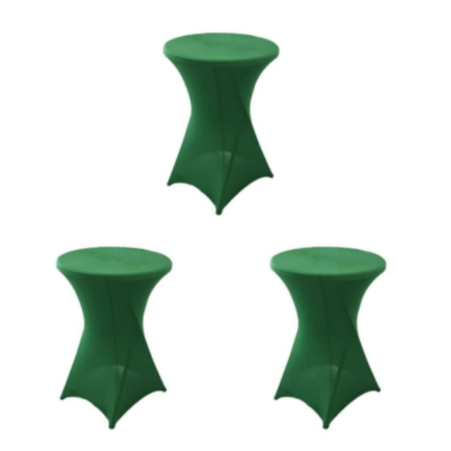 kurtrusly Polyester Hotel Wedding Party Table Cover Stretch Round Tablecloth For Easy Care Versatile Easy Wash green 3Set