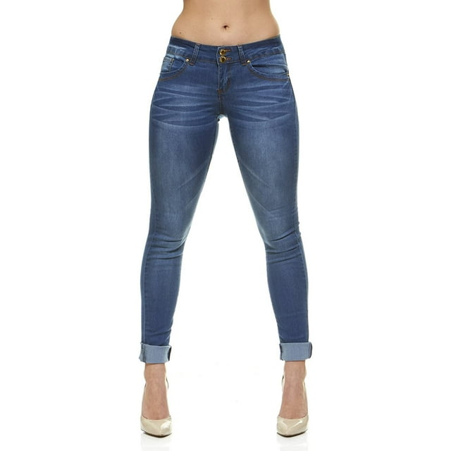 Cover Girl Femme Cinq Poches Bleu Classique Lavé Coupe Ajustée Moulante, 15/16