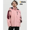 thumbnail image 4 of Fuklindy Graphene Heated Jacket for Women with Battery, 12V Fast Charge 18400mAh Large Capacity Winter Outdoor Lightweight Heating Jackets Pink, 4 of 5