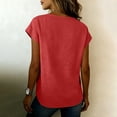 thumbnail image 5 of Linen Shirts For Women Summer Cotton Wrap V Neck Gauze Tops Loose Fit Short Sleeve Beach Vacation Blouse Trendy Tunic, 5 of 6