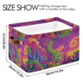thumbnail image 3 of Psychedelic Cartoon Dragon Foldable Storage Basket,Canvas Fabric Foldable Storage Bins with Handles Open Home Storage Bins Boxes for Toy Book Shelf Closet Baskets, 3 of 8