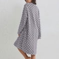 thumbnail image 3 of Flannel Zip-Up Robes For Women, Polka Dot Long Sleeve Housecoat, Ladies Winter Warm Fleece Mid Bathrobe S-XL, 3 of 3