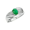 thumbnail image 5 of RYLOS Rings for Women Sterling Silver Angel Wing Birthstone Ring 7X5MM Gemstone &  Diamonds May Emerald Jewelry for Women Size 9, 5 of 6