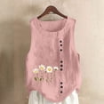 thumbnail image 2 of Birdeem Tank Top for Women Womens Printing Color Tank Top with Round Neck Faux Cotton and Linen Button Design and A Sense of Top with Round Neck Tank Tops, 2 of 12