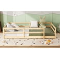 thumbnail image 6 of Generic Full Size Floor Bed, Montessori Floor Bed with Fence, Kids Montessori Bed Full Size, Wood Montessori Floor Bed for Kids, Girls, Boys, Oak., 6 of 9