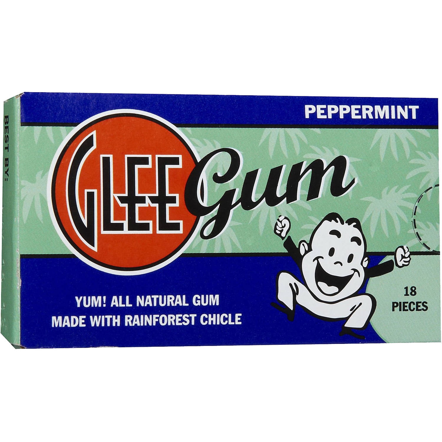 Glee Gum Peppermint Natural Chewing Gum, 75 count, (Pack of 3