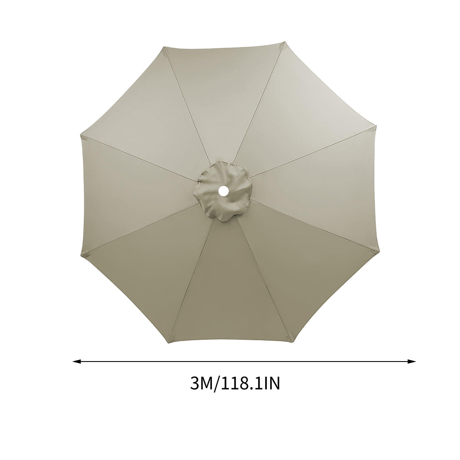 Kbndieu 9.8ft Beach Umbrella for Sand, Outdoor Portable Umbrella Replacement Canopy for 6 Ribs, Suitacse for Beach Patio Garden Pool Backyard on Clearance