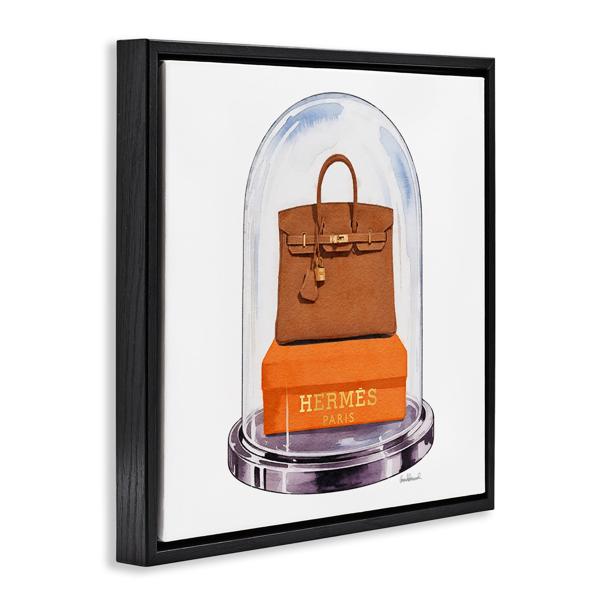 Stupell Industries Luxury Handbag Dome Black Framed Floater Canvas Wall Art, design by Amanda Greenwood