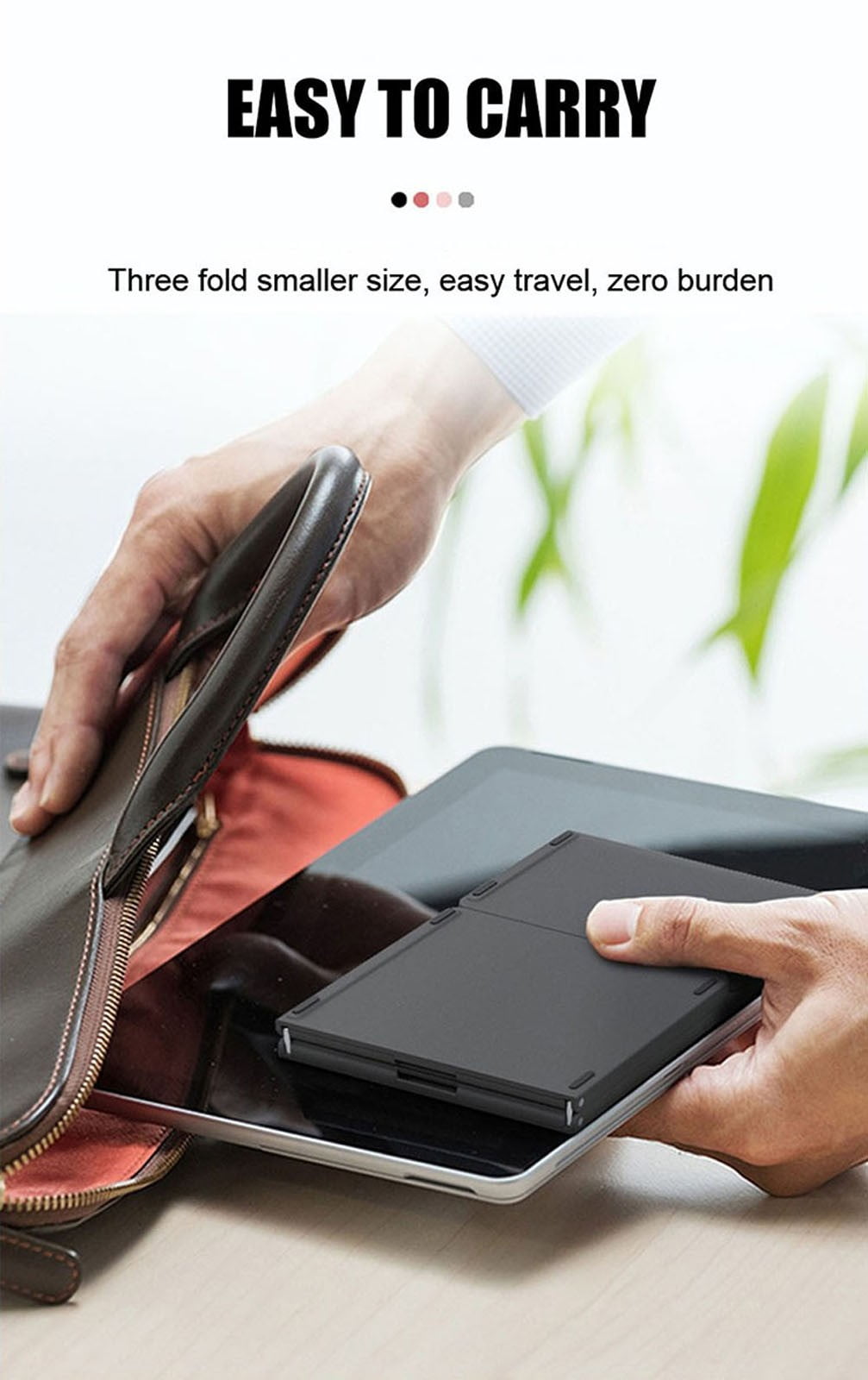Portable Foldable Bluetooth Keyboard with Touchpad - Ultra-Slim Wireless Keyboard for Android, iOS, Tablet | Compact Travel Keyboard | Long Battery Life | Mini Folding Design