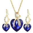 thumbnail image 2 of Jiaroswwei Jewelry Set Heart-Shaped Durable Alloy Necklace Earrings Jewelry Sets for Party, 2 of 7
